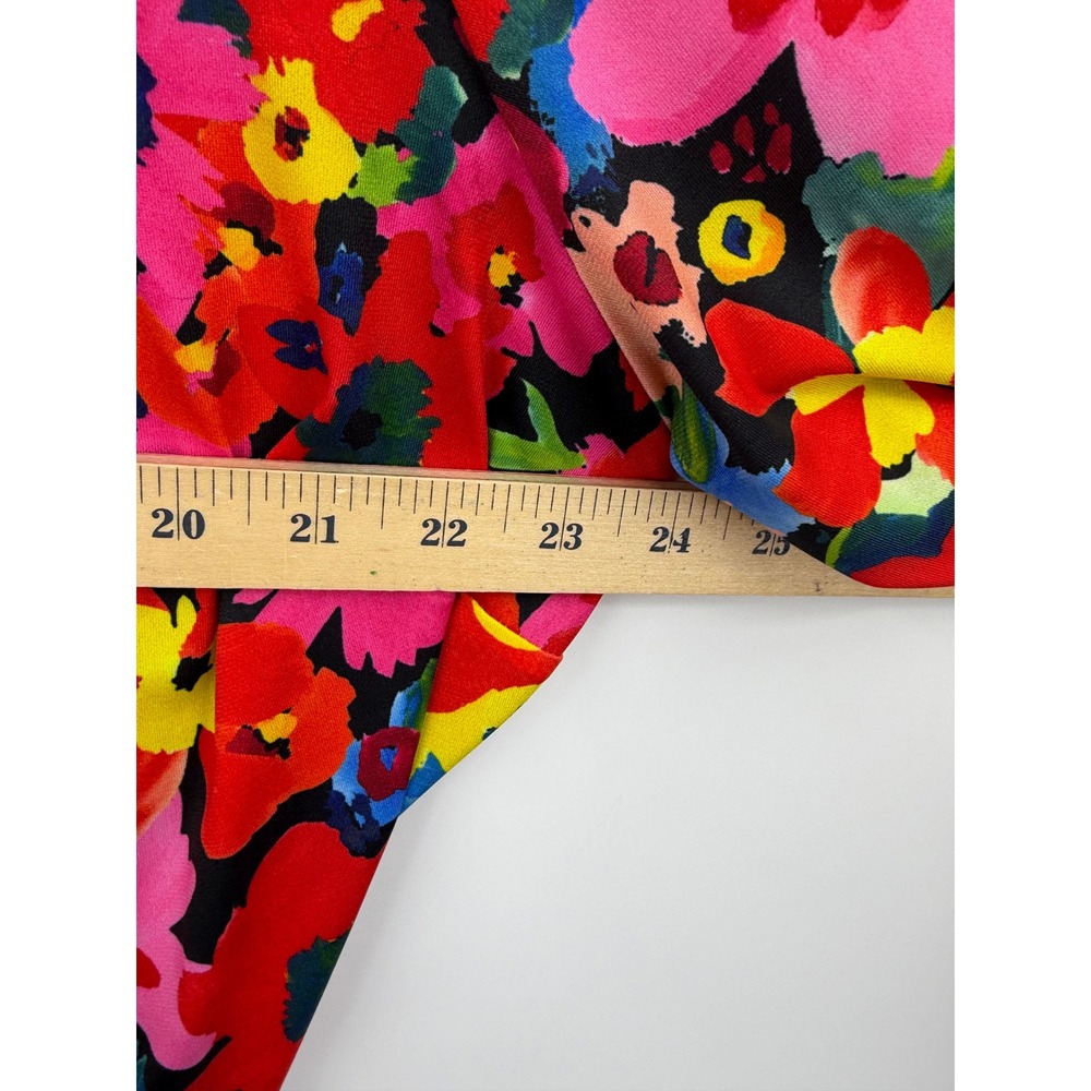 Alexia Admor Floral Wrap Dress Women XL Multi Color Long Sleeve Mini V-Neck - Picture 4 of 5